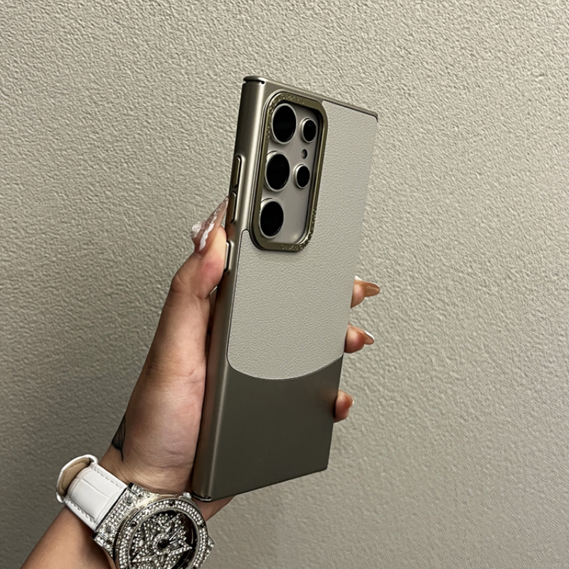 适用三星s24ultra高档素皮手机壳