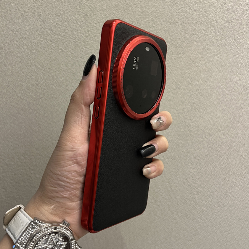 适用小米15ultra素皮纹手机壳