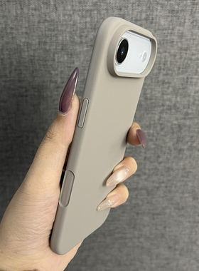 三只鱼【个性云感液态硅胶浅灰色】适用苹果17/16/15promax手机壳新款ipone肤感防摔全包大孔保护套男女高级