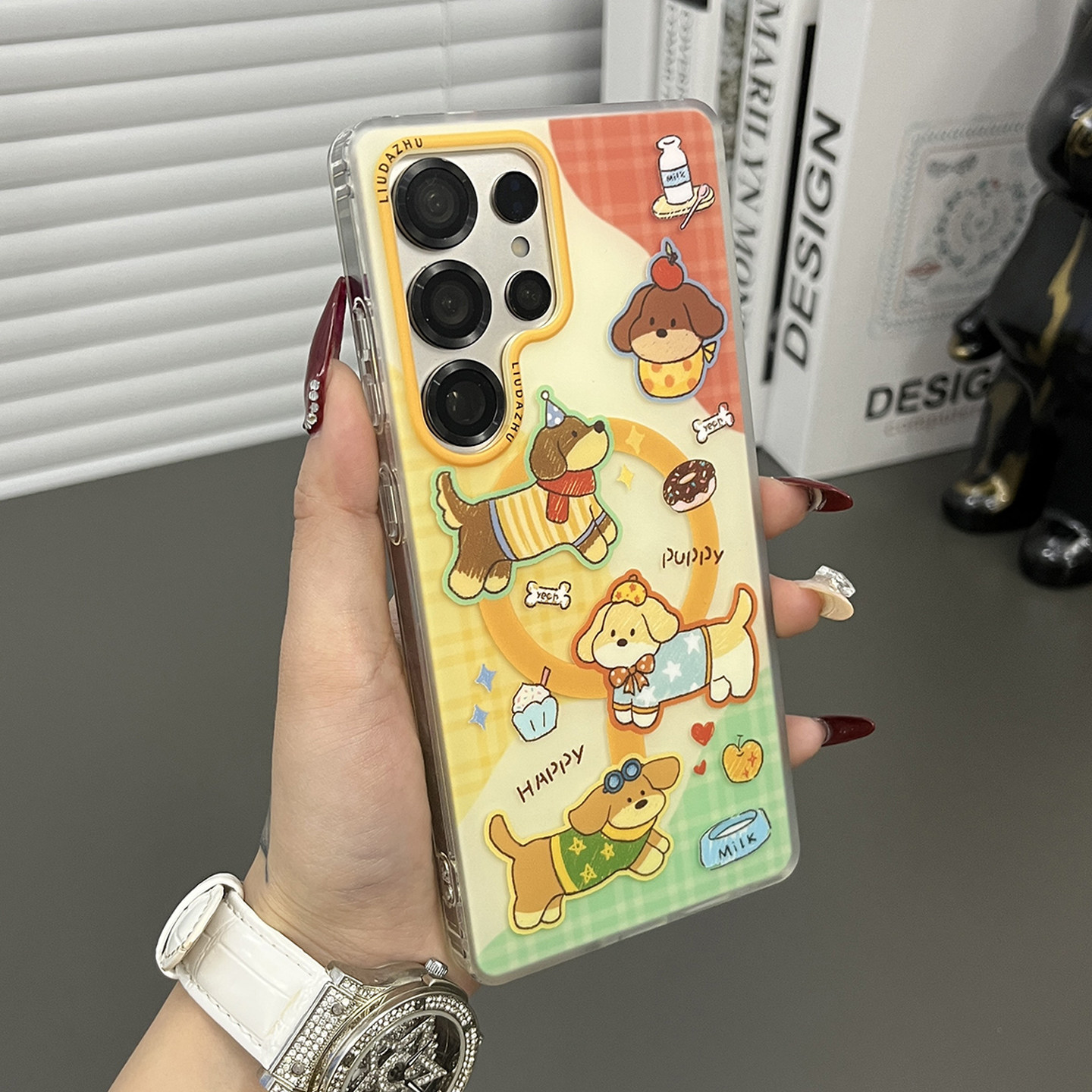 三只鱼【潮牌可爱条纹狗狗磁吸】适用于三星Galaxys26/25/24/23ultra手机壳新款个性防摔全包保护套男女创意,3C数码配件,手机保护套/壳,淘宝优惠券,粉丝福利购,淘宝优惠卷