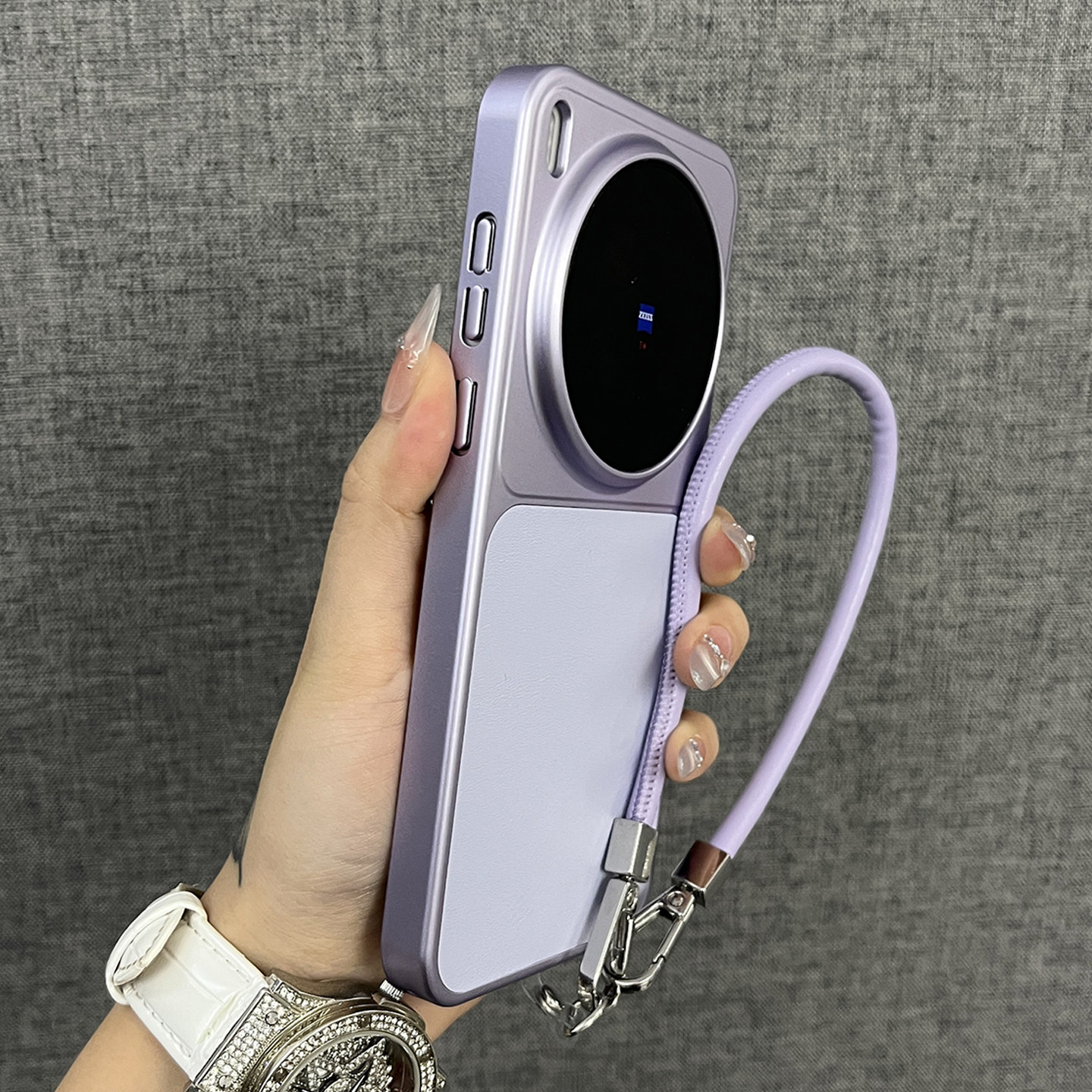 三只鱼【网红素皮纹磁吸冷烟紫手提绳】适用vivox300pro/vivox300手机壳新款电镀气质小众防摔全包保护套男女,3C数码配件,手机保护套/壳,淘宝优惠券,粉丝福利购,淘宝优惠卷