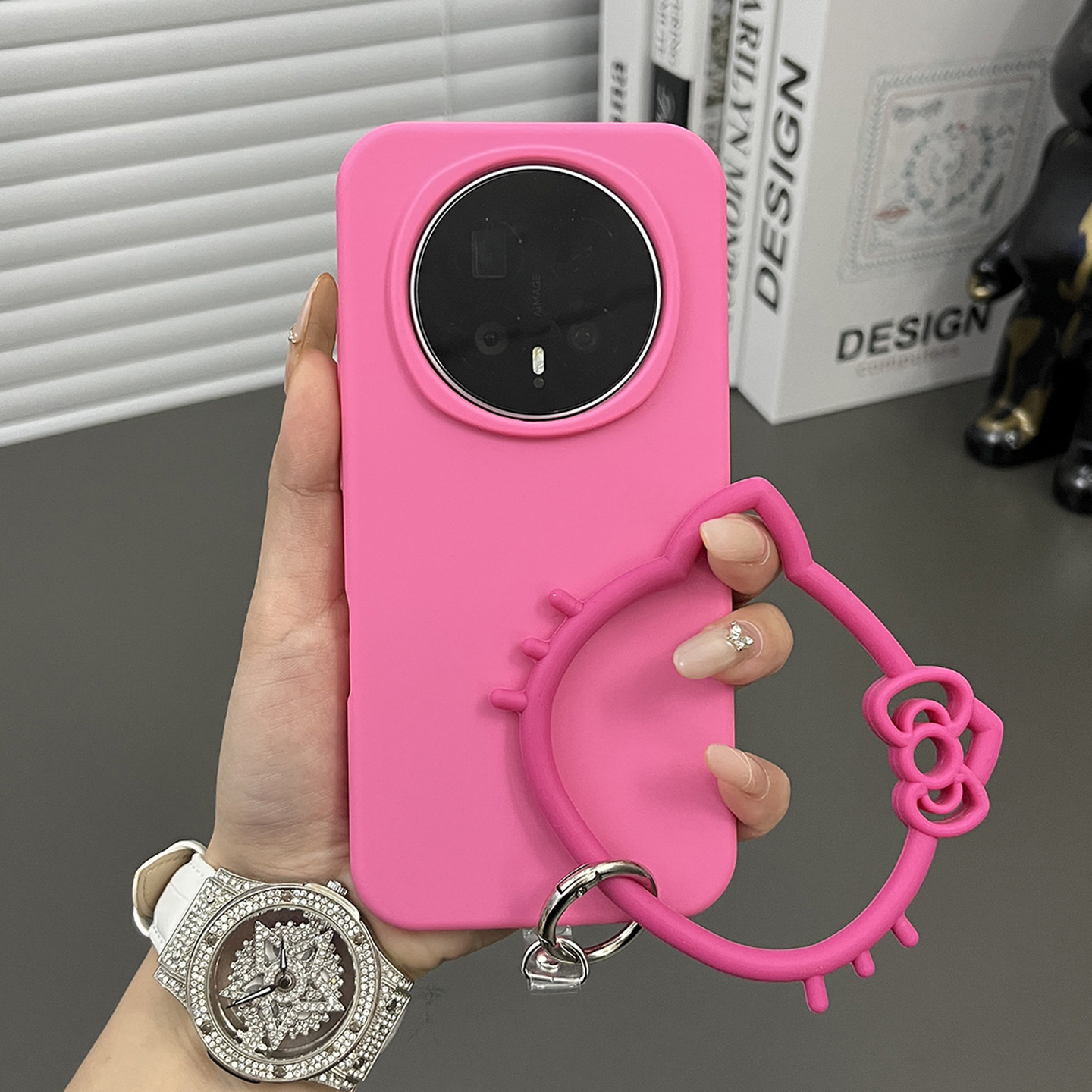 三只鱼【网红液态硅胶玫红色手提环】适用荣耀magic8/7/6pro/x70/60手机壳新款ins风防摔日韩全包保护套男女,3C数码配件,手机保护套/壳,淘宝优惠券,粉丝福利购,淘宝优惠卷