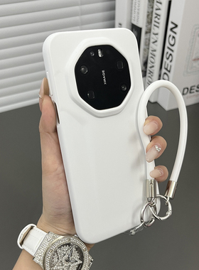 三只鱼【时尚液态硅胶纯白色手提绳】适用于华为mate80rs非凡大师80/70pro手机壳新款网红防摔保护套男女潮牌
