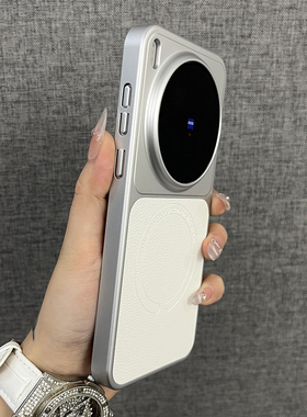 三只鱼【高档荔枝皮纹磁吸典雅白】适用vivox300pro/vivox300手机壳新款电镀气质奢华防摔全包保护套男女时尚