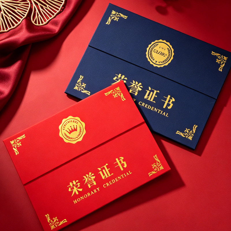 荣誉证书定制外壳 A4 烫金获奖证书封皮定做优秀员工奖状结业证书