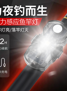 钓鱼上饵灯感应可充电夜钓拉饵灯鱼竿灯鱼饵灯挂饵灯USB上饵料灯