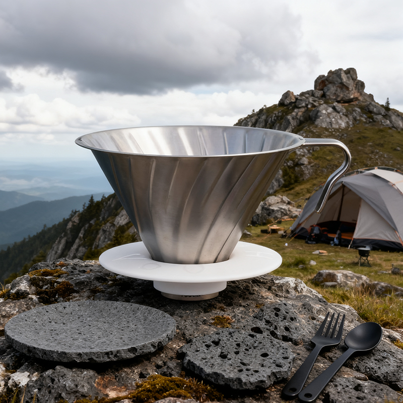 HARIO纯钛咖啡滤杯V60户外手冲