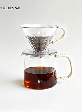 日本燕印TSUBAME藤编咖啡分享壶手冲V60滤杯过滤器手冲咖啡套装