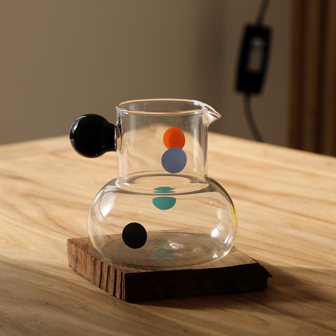 雪昂咖啡壶 复古彩色波点咖啡杯玻璃杯水杯手冲咖啡杯耐热玻璃杯