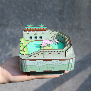 同趣南京主题拼装儿童音乐盒图DIY音乐盒总统府秦淮画舫玄武明韵