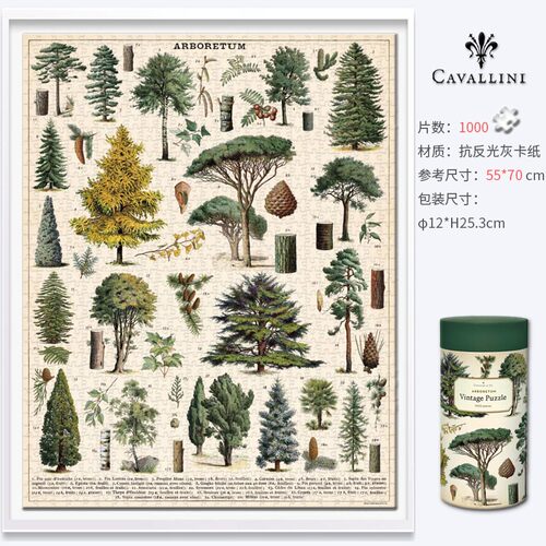 cavallini复古文艺拼图1000片美国进口玩具天体植物园蝴蝶猫猫