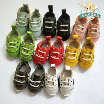 OB11鞋子 字母运动鞋 平底鞋 休闲系 美结猪娃娃鞋子 12分BJD