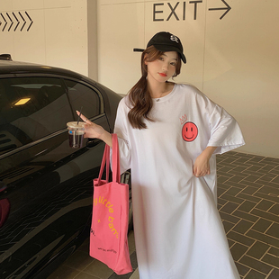 大码连衣裙夏季胖mm2026新款纯棉宽松直筒小个子显高微胖减龄穿搭