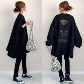 加绒加厚200斤宽松大码 新款 a字裙胖mm长袖 连衣裙卫衣裙子女秋冬季