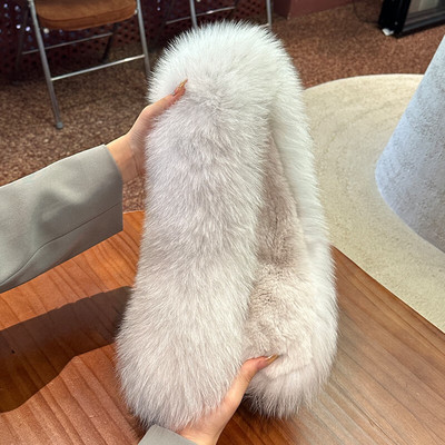 狐狸毛围巾女秋冬款双面皮草围脖