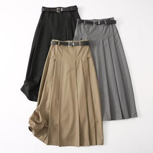 2013秋冬新款女款百搭百褶半裙马面裙