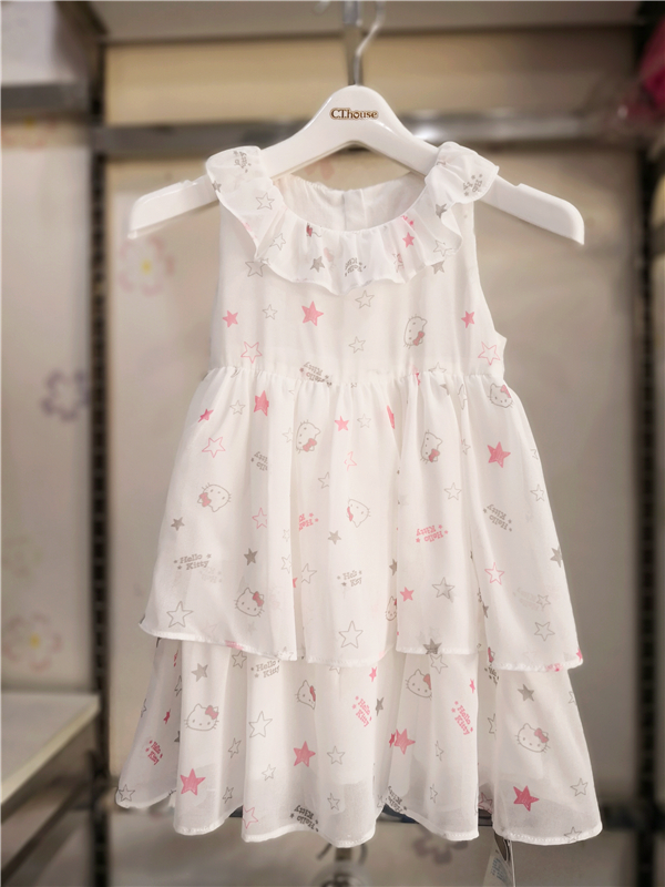 可爱雪纺无袖儿童公主裙子