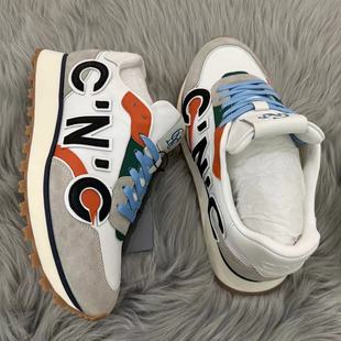 CNC男鞋2023年新款现货进口牛皮字母LOGO休闲时尚轻奢运动鞋