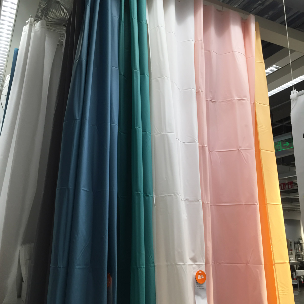 IKEA宜家浴帘防水防霉帘子布卫生间挂帘浴室门帘隔断帘浴罩洗澡帘