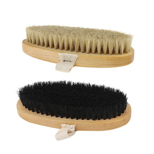 买2包邮绑带大椭圆形刷猪鬃毛鞋刷子软毛刷除尘大衣刷清洁鞋刷子