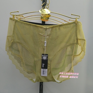 简丝蕾00767中腰蕾丝时尚性感网纱包臀透气女士纯棉底档舒适内裤