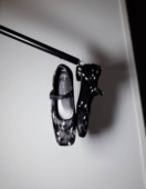 HOME WORK原创设计师手工制斑点马毛方头复古简洁玛丽珍粗跟女鞋