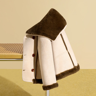 小虎帕蒂秋冬女童绒面双排扣外套舒适百搭保暖公主风可爱甜美外套