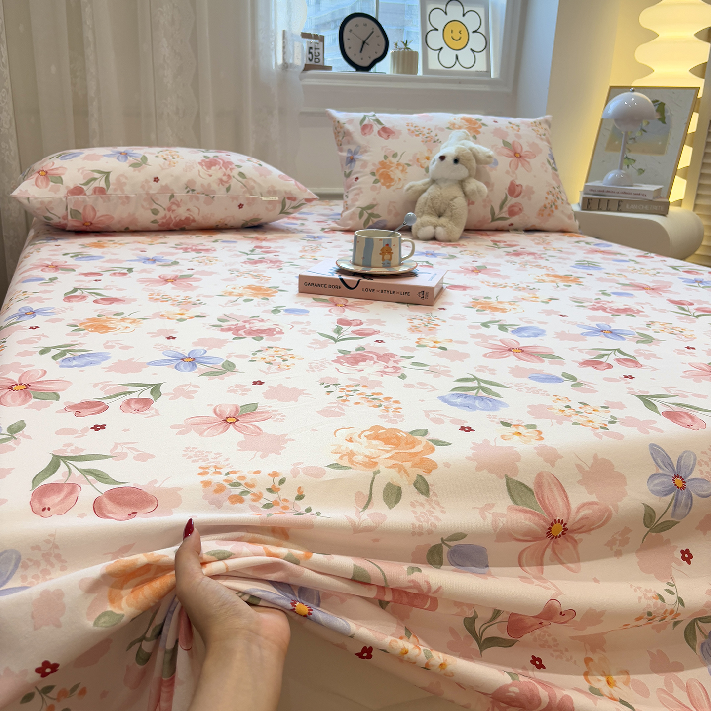 秋冬小清新印花加厚纯棉磨毛床单单件全棉单人宿舍双人被单三件套