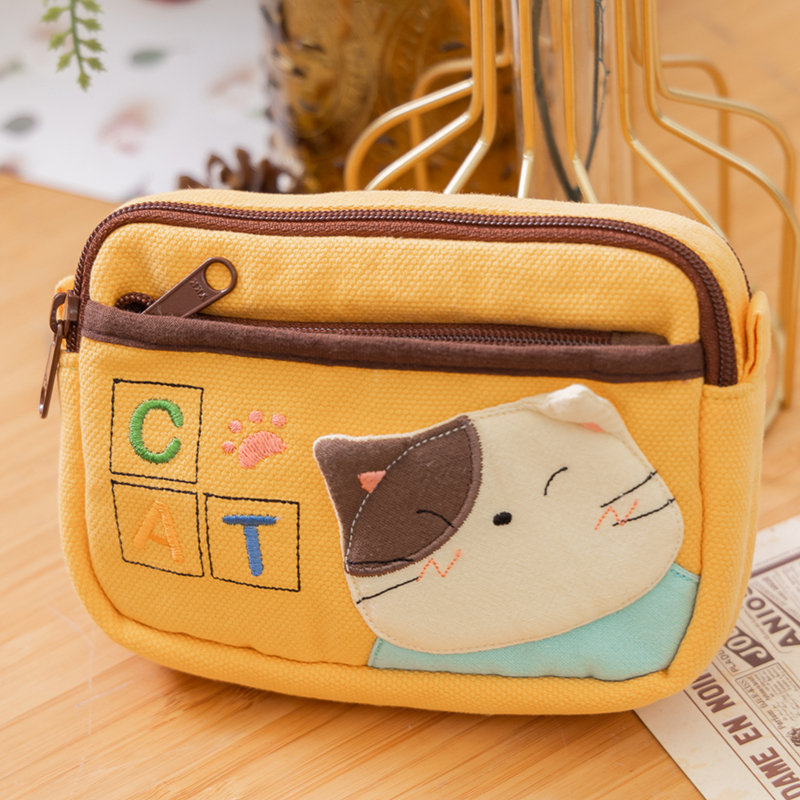 台湾啵啵猫零钱包双层双拉链