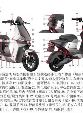 小牛新款F400T电动车外壳车壳前塑料板前面板烤漆件正品原厂配件