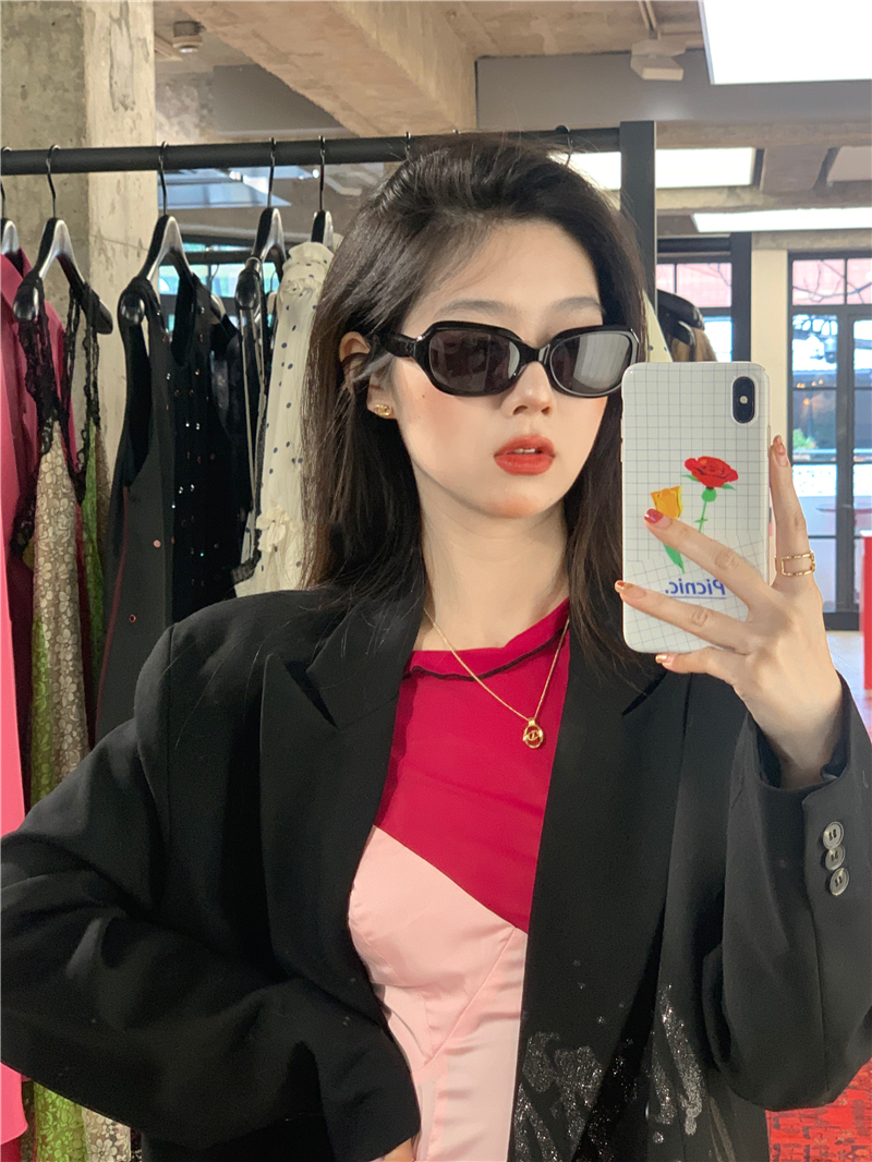 Real price sexy slim V-neck irregular sling bottomed dress + Long Sleeve T-Shirt bottomed top