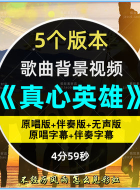 真心英雄 歌曲伴奏mv背景视频青春励志奋斗年晚会舞台LED背景视频