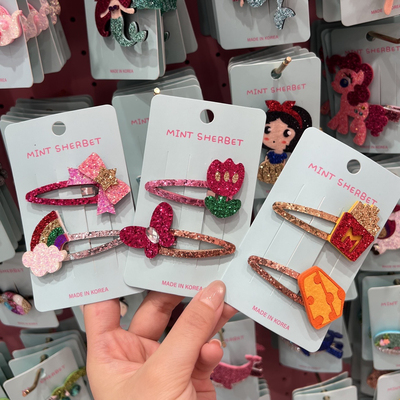 甜美可爱细闪花朵薯条BB夹发夹