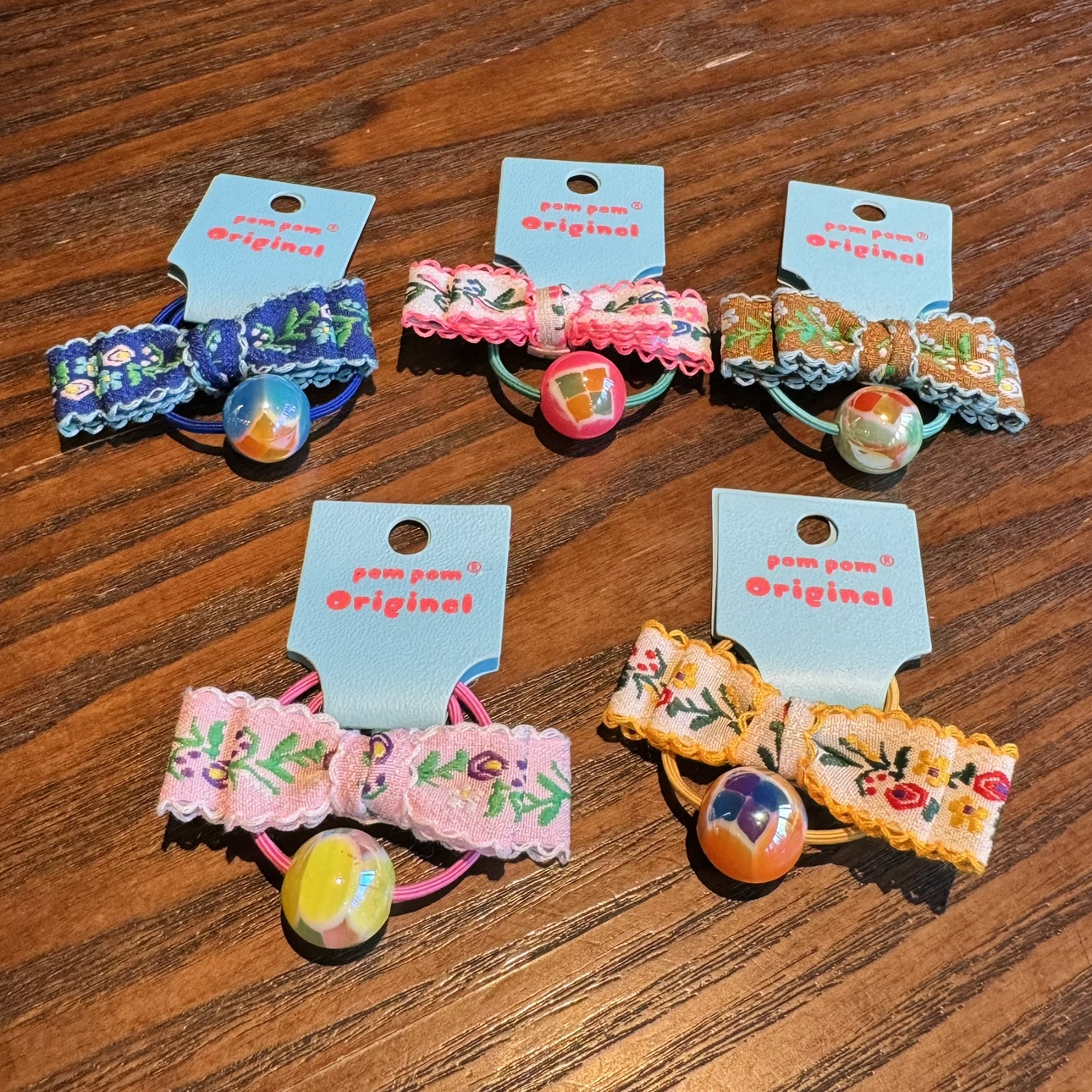 刺绣碎花蝴蝶结皮筋头绳发圈发绳