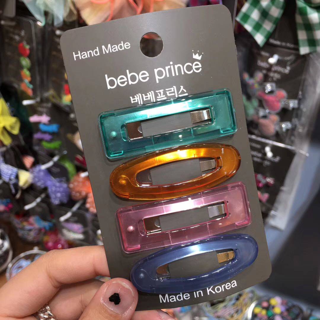 【现货】韩国Bebe prince 孙怡同款糖果色几何长方形椭圆发夹发卡