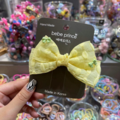 韩国bebe prince发饰 甜美可爱彩色网纱立体蝴蝶结发夹鸭嘴夹发卡