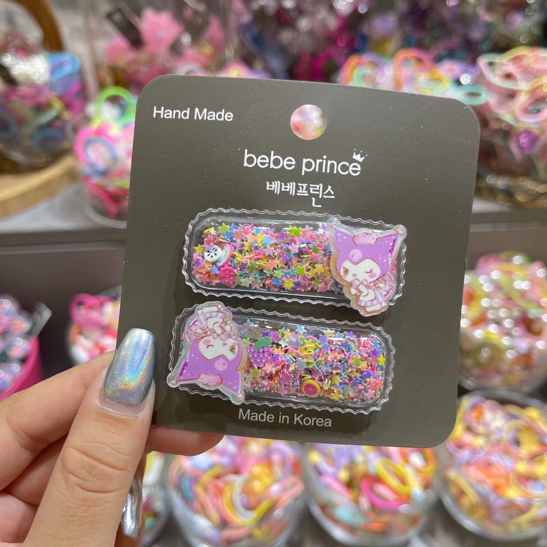 可爱彩色三丽鸥流沙亮片发夹发卡