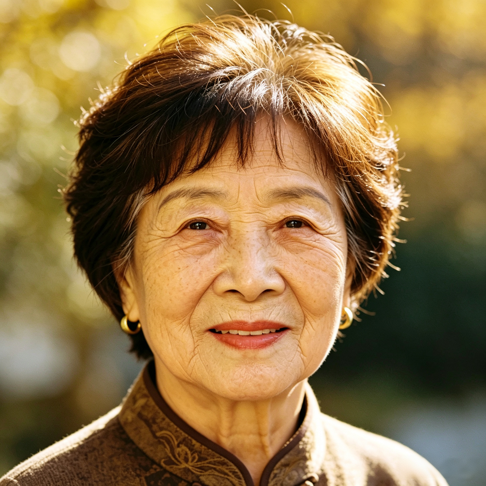 真发纹理短发中老年假发套空气刘海妈妈卷发女士日常假发遮白发