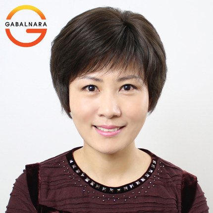 轻薄双递针全手织真发短发假发女送妈妈女士中老年人整顶头套定做