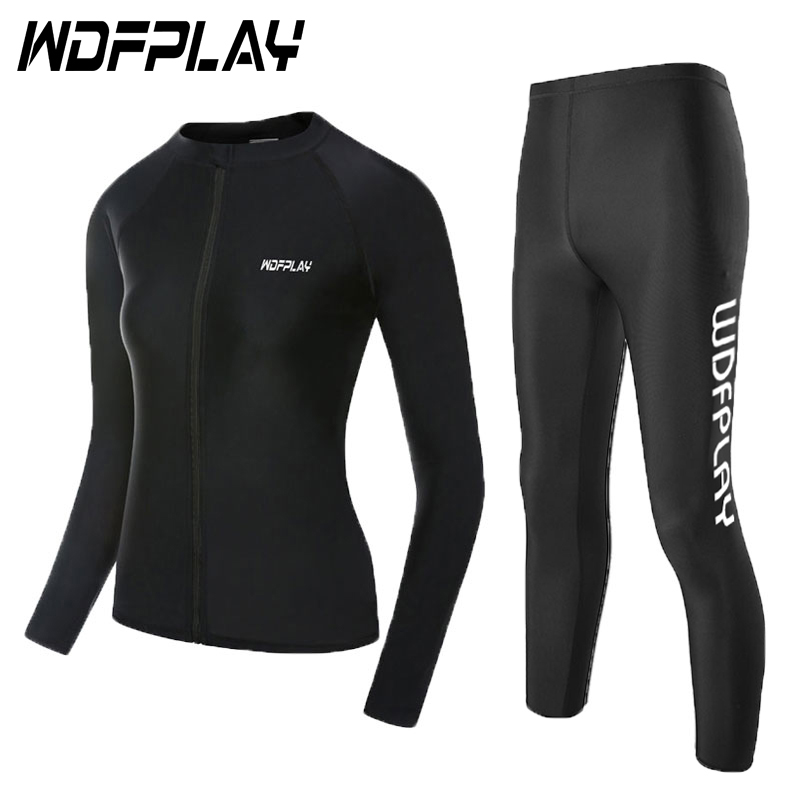 女士长袖全身防晒浮潜水母衣长裤