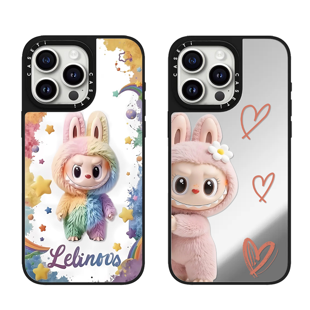CASE同款新品联玩偶白色拉布布适用苹果iPhone手机壳16promax保护套15plus全包14pro防摔13磁吸12全包11镜面