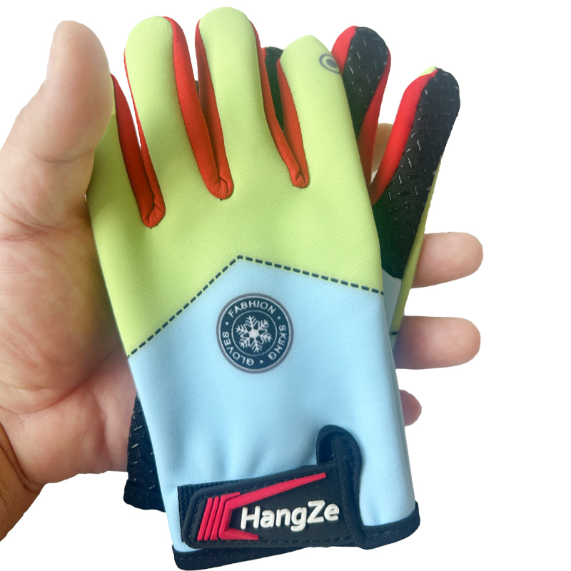 兒童保暖手套防滑防風雪花標秋冬