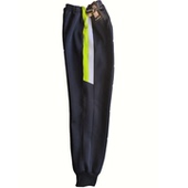 定做男女校裤 藏青色深裆高腰紧口裤 拼荧光绿白色宽边果绿运动服棉