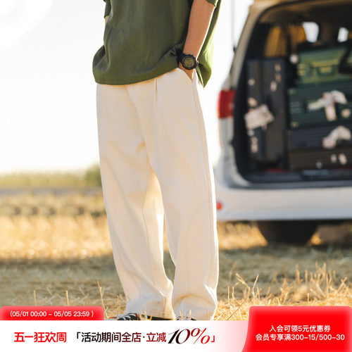 吕小虎白色高级休闲长裤男工装裤