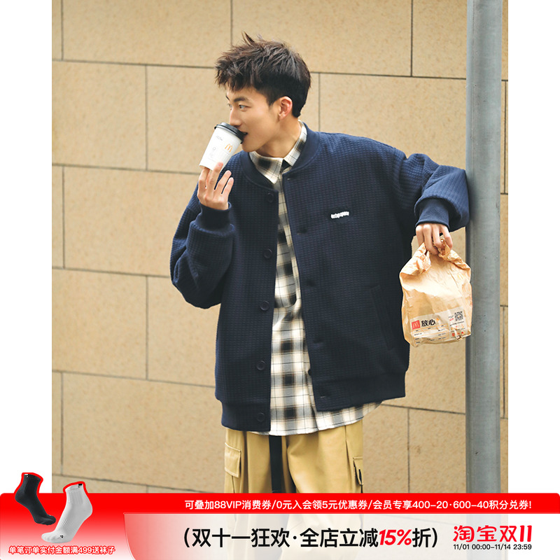 吕小虎新款华夫格夹克外套美式