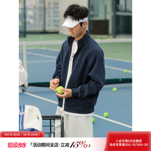 吕小虎美式复古情侣立领开衫卫衣