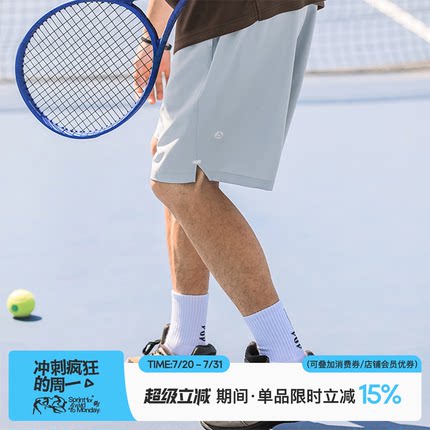 吕小虎美式潮牌网眼透气短裤男士夏季抽绳薄款休闲五分篮球运动裤