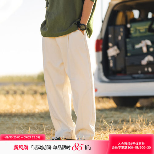 吕小虎白色高级休闲长裤男工装裤
