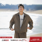 春季 夹克男士 翻领通勤格子外套上衣 双面穿哈灵顿工装 吕小虎ACTUP