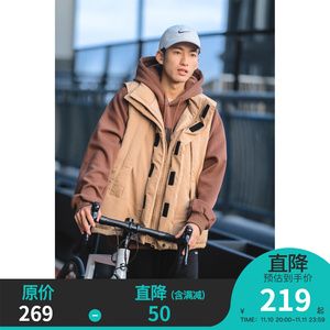 男士羽绒马甲2023秋冬装新款立领鸭绒坎肩背心外穿无袖羽绒服外套